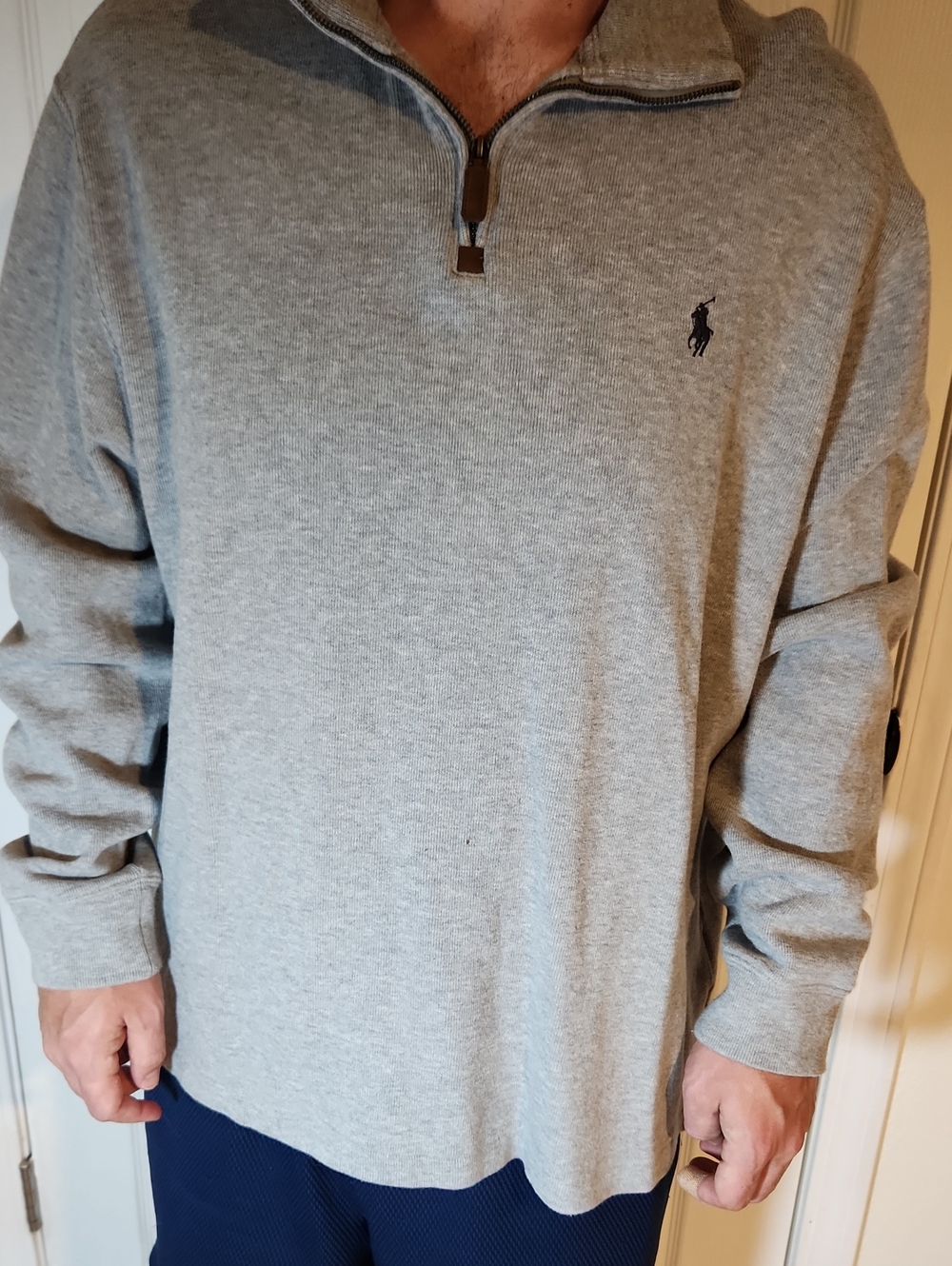 Ralph Lauren Men’s Light Gray Half-Zip Pullover Shirt